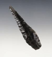 Well styled 3 1/4" Obsidian Drill. Recovered in Lake Co., Oregon. Stem edges are nicely ground.