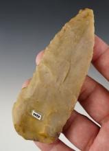 Well patinated 4 1/2" Paleo Flake Knife found in Ohio. Ex. Terry Elleman.