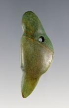 1 9/16" Zoomorphic Ornament that is well made from green Jasper. Costa Rica.