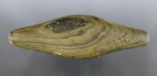 Undrilled 4 3/4" Adena Expanded Center Gorget found in Ross Co., Ohio. Ex. Dr. Jim Hovan.