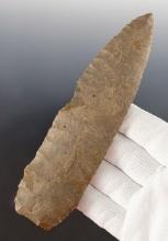 Large 5/8" Transitional Paleo Knife found in Fayette Co., Kentucky. Comes with a Davis COA, G-9.