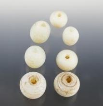 Set of 7 Opal Wire Wound Beads found at the Townley Reed Site, Geneva, New York.