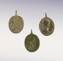 Set of 3 Religious Trade Medals- White Springs Site, Geneva, New York. The largest is 1".