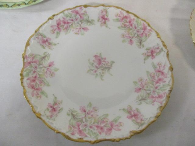 Lot of 4 French Dishes - 3 Limoges Plates, 1 Quimper Sugar