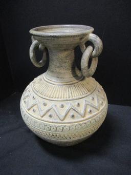 Ring Handled Pottery Vase