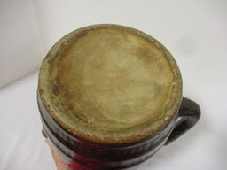 Vintage Brown Salt Glaze "Wood Barrel" Pitcher