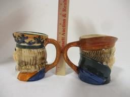 Two Vintage Toby Style Character Mugs Made in Japan