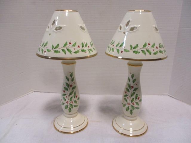 Christmas Votive Holiday Candlestick Lamps (2)