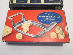 Vintage Party Snack Cutter and Drum Grater with Boxes