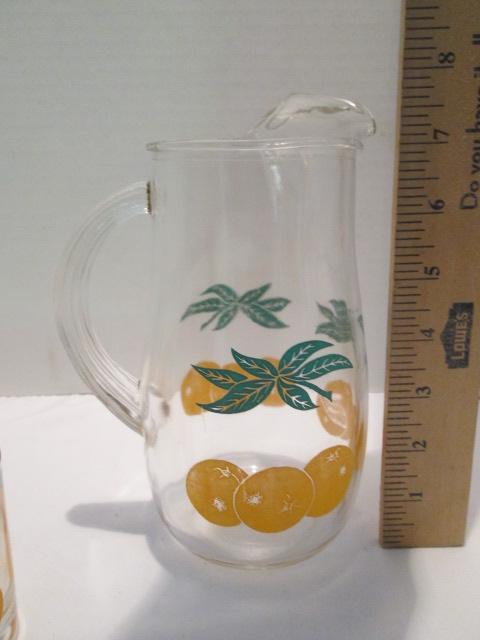 Federal Glass Juice Pitcher with Six Glasses