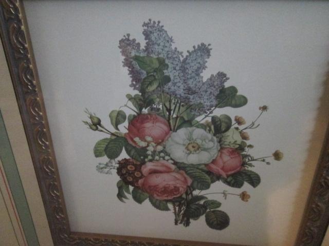 Pair of Floral Prints in Ornate Frames