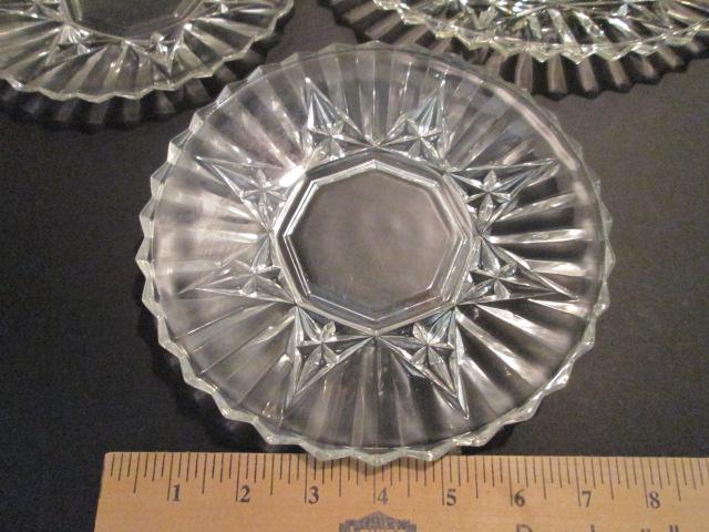 Glass Luncheon Plates, Sherbets, Diamond Point Compote, and More