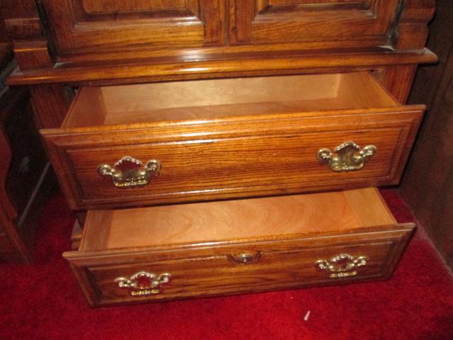 Vintage Dixie Wood Chest with Two Drawers
