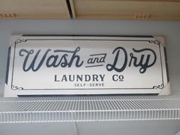 New Old Stock "Wash and Dry Laundry Co. Self-Serve" Metal Sign