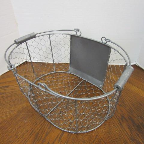 America Retold Milk Pitcher and Chicken Wire Egg/Fruit Basket with Blackboard Insert
