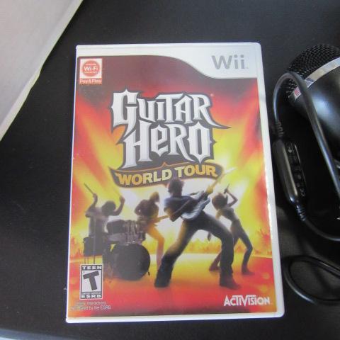 Wii Guitar Hero World Tour Game, Wii Play Game with Remote in Original Box