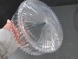 Ribbed Crystal Bowl and Serving/Under Plate