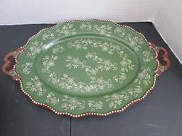 Temp-Tations "Floral Lace" Footed Covered Bowl and Platter