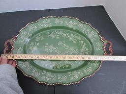 Temp-Tations "Floral Lace" Footed Covered Bowl and Platter