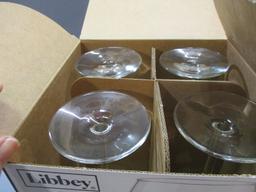 4 New Libby Wine Glasses in Box