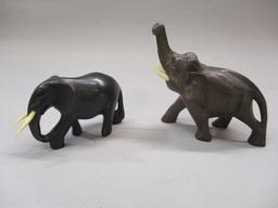 Ebony Elephant & Teak Elephant