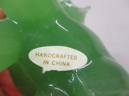 Jade Glass Elephant Made in China 3"