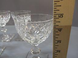 8 Crystal Wine Glasses Signed Hawkes