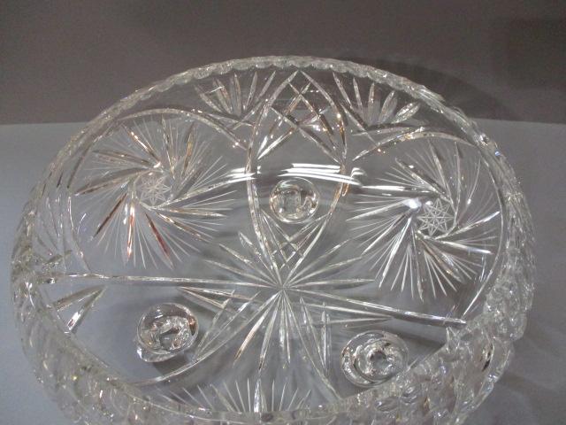 3 Footed Pinwheel Crystal Fruit Bowl 10" x 5"