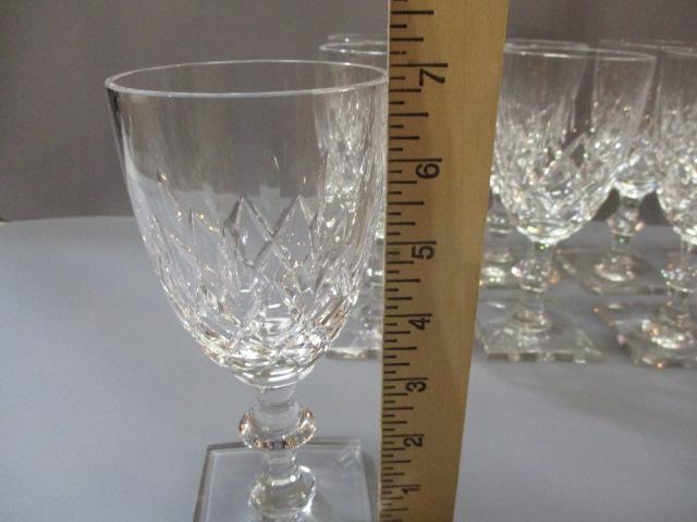 9 Crystal Glasses Signed Hawkes