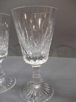 4 Crystal Wine Glasses Signed Stuart 6 1/2"
