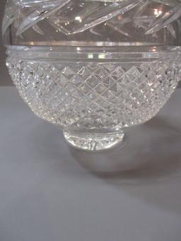 Vintage Galway Irish Round Crystal Vase Signed Galway