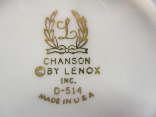 Creamer & Sugar Bowl w/Lid "Chanson" Pattern By Lenox