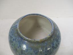 Blue Glazed Crystaline Vase