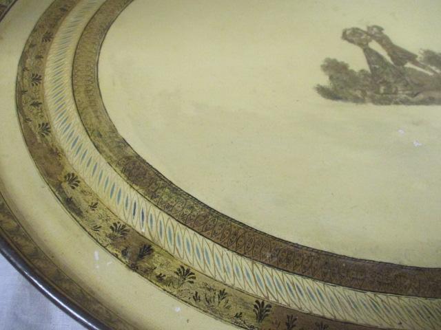 Large Yellow French Antique Tole Tray