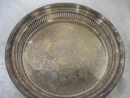 Gallery Pierced Edge Engraved Silverplate Tray