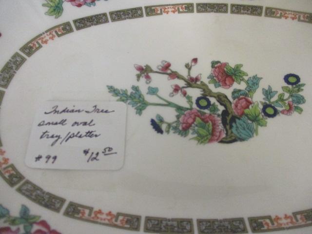 Royal Grafton 'Indian Tree' Platter (11 x 7) & Ironstone Platter/Juice Drainer