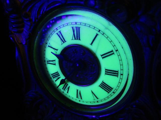 Art Nuveaux Brass Carriage Clock w/uranium Glass Face