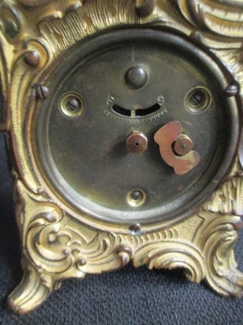 Art Nuveaux Brass Carriage Clock w/uranium Glass Face
