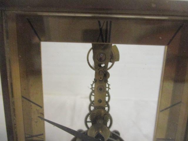 Hamilton 7 jewels 8 Day W. Germany Brass & Glass Clock