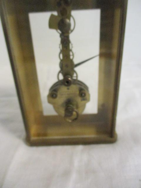 Hamilton 7 jewels 8 Day W. Germany Brass & Glass Clock