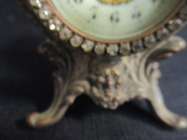 Brass Carriage Clock w/Uranium Glass Face