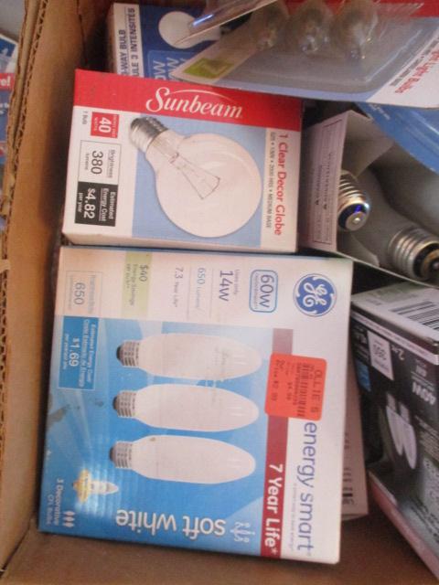 Large Lot of Various Wattage and Type of Lightbulbs