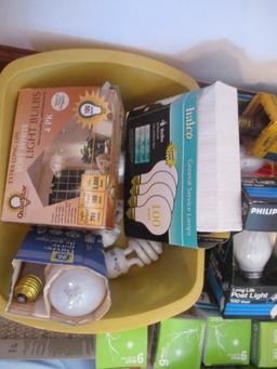 Large Lot of Various Wattage and Type of Lightbulbs