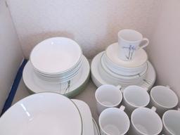 78 Pieces of Corelle by Corning "Shadow Iris" Dinner Ware and Serving Pieces