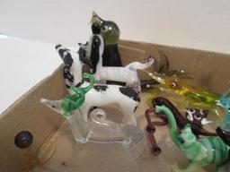 Grouping of Art Glass Animals