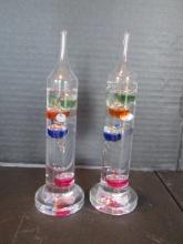 Two Small Galileo Thermometers