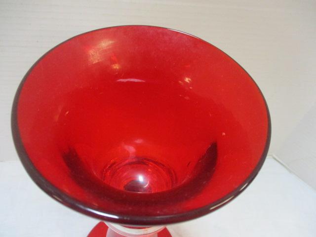 Murano ? Blown Art Glass Ruby Red Votive Holder