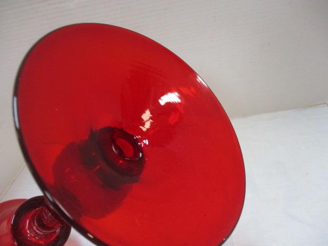 Murano ? Blown Art Glass Ruby Red Votive Holder