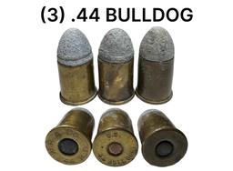 (3) .44 BULLDOG Cartridges