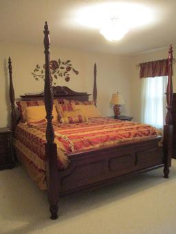 King Size Four Poster Bed with Wood Rails